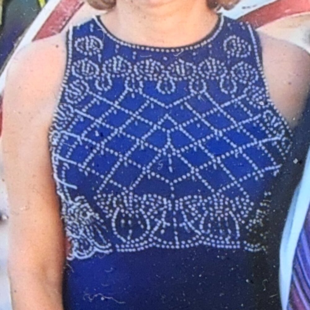 CACHET Sequin Dress-  12  NAVY..10? See measurements